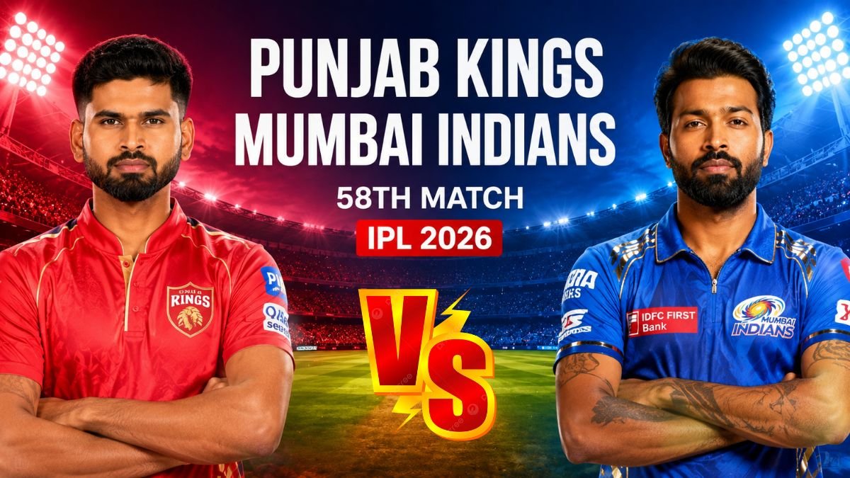 Punjab Kings vs Mumbai Indians, 58th Match – Indian Premier League 2026 Commentary