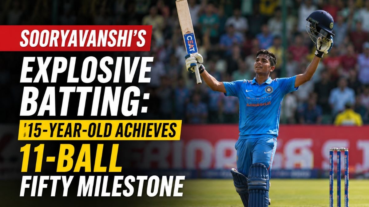 Sooryavanshi’s Explosive Batting: 15-Year-Old Achieves 11-Ball Fifty Milestone